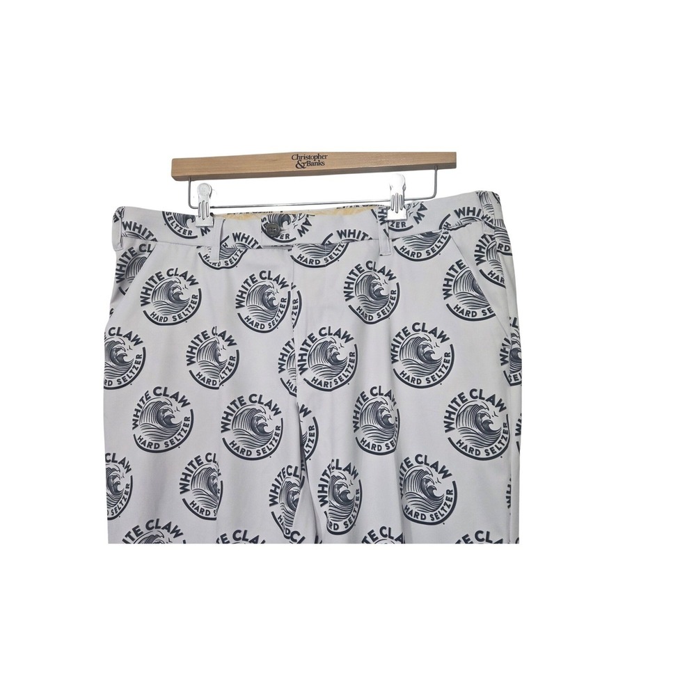 Loudmouth‎ Golf Mens White Claw Hard Seltzer Logo Print Pants White Size 36 x 32